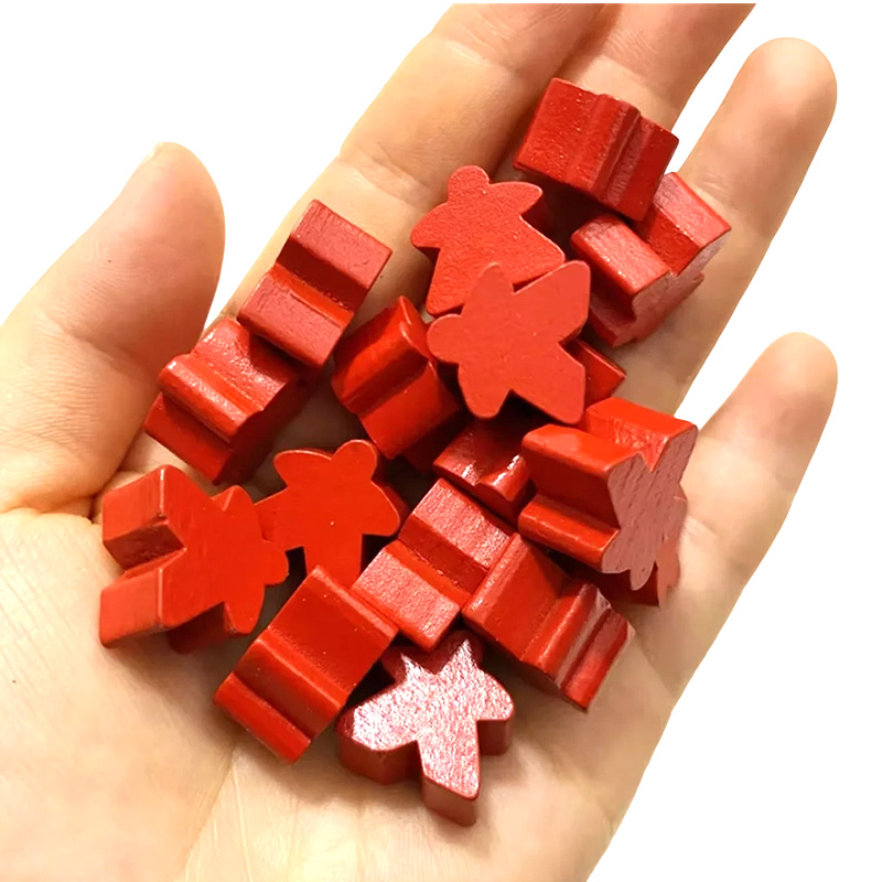 Aksesori permainan gadai kayu meeple berwarna-warni