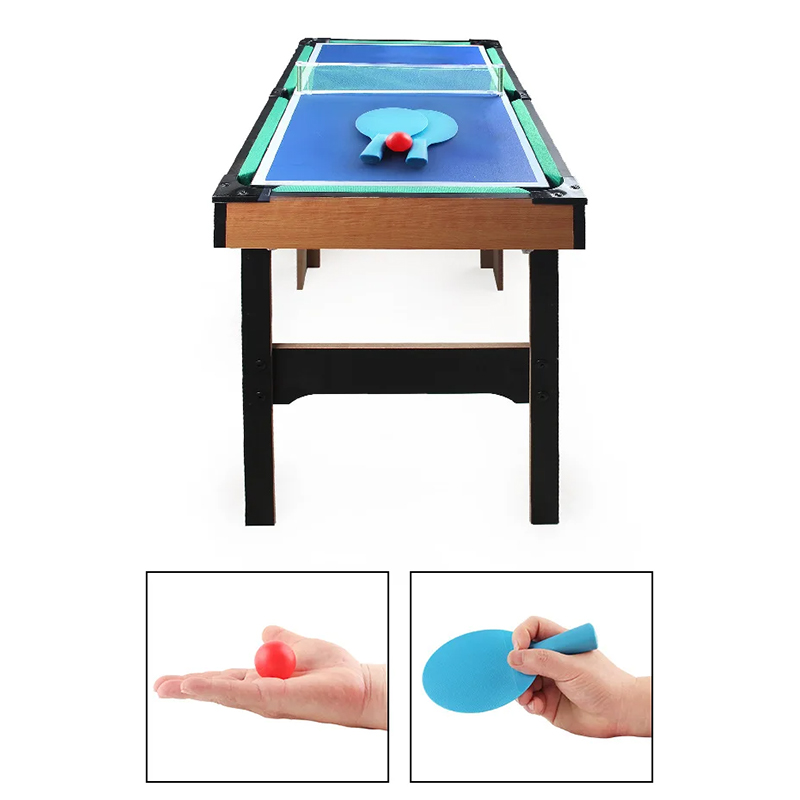 Meja Berbilang Permainan 4-dalam-1 dengan Foosball, Hoki Udara, Pingpong dan Kolam