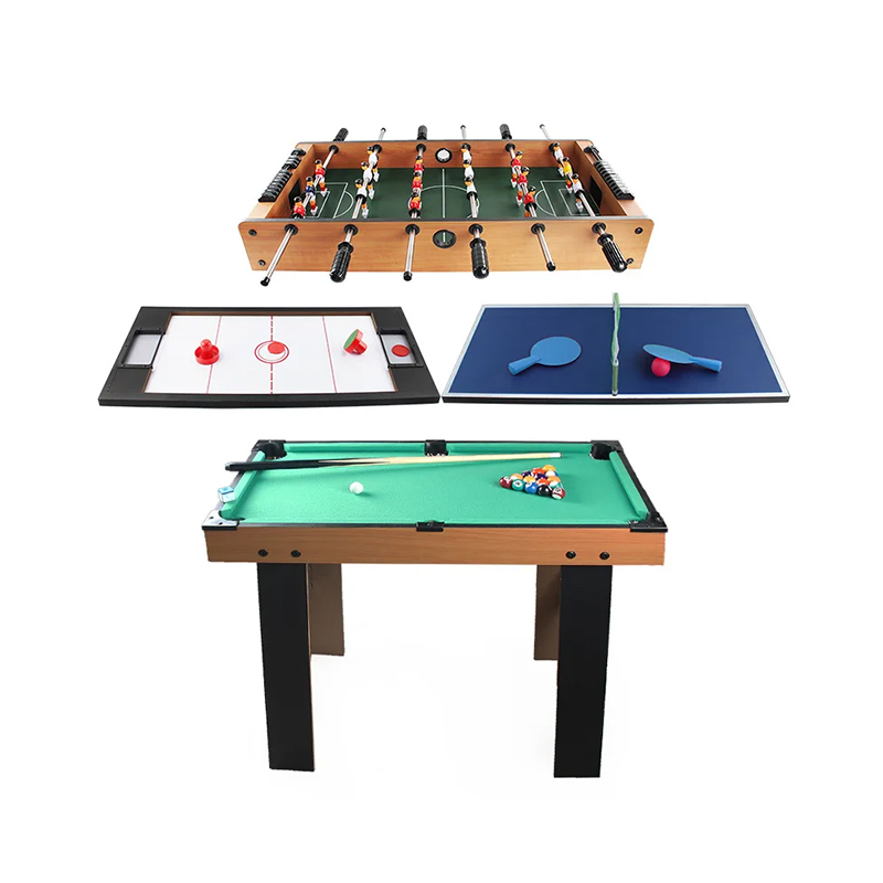 Meja Berbilang Permainan 4-dalam-1 dengan Foosball, Hoki Udara, Pingpong dan Kolam