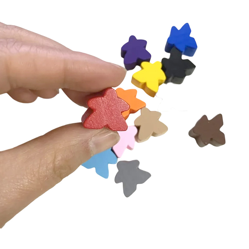 Aksesori permainan gadai kayu meeple berwarna-warni