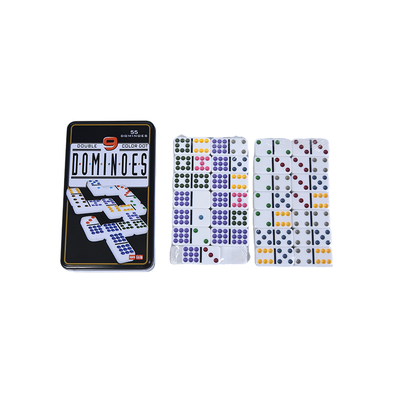 Warna Dot Double Sembilan Tin kotak Domino Ketepatan
