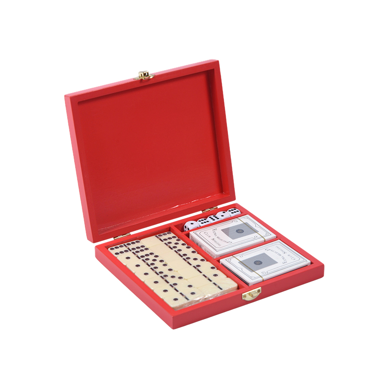 Set Permainan Dwi Kotak Redwood Mudah Alih (Domino & Poker)