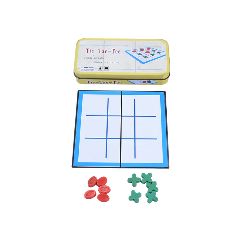 Set Tic-Tac-Toe Klasik Mudah Alih dengan Sarung Penyimpanan Logam