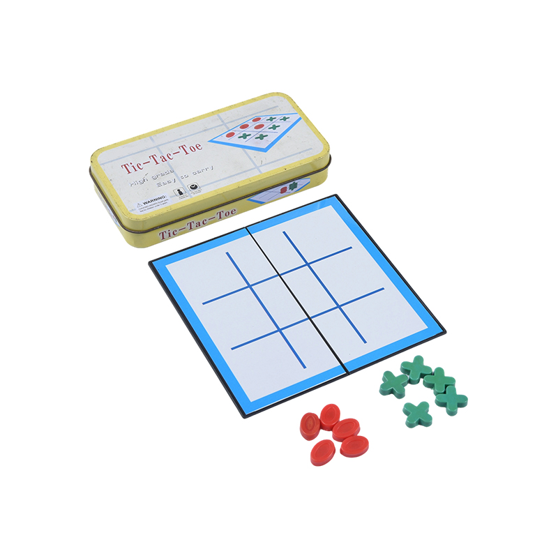 Set Tic-Tac-Toe Klasik Mudah Alih dengan Sarung Penyimpanan Logam