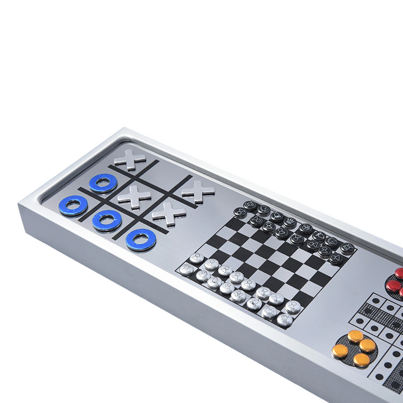 Aloi aluminium Set Permainan CHESS 3-dalam-1 Magnetik