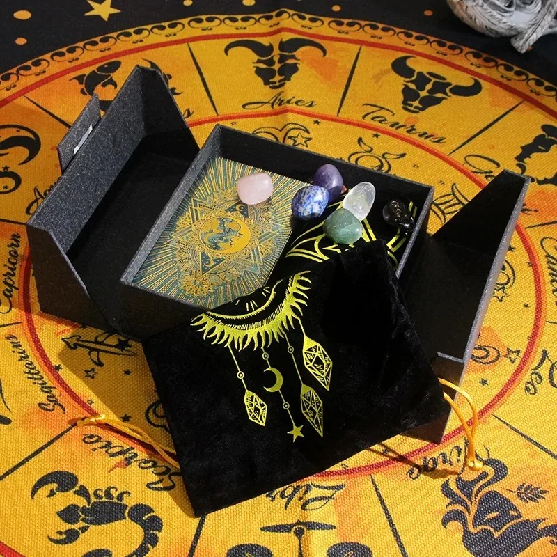 Edisi Koleksi Bertemakan Zodiak - Set Tarot & Kristal Harta Karun Mystic