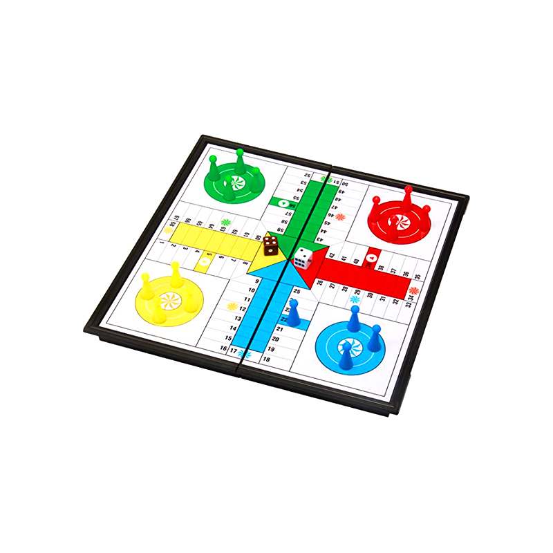 Permainan Papan Magnetik Mudah Alih dengan Set Permainan Ludo Klasik Dadu dan Kepingan