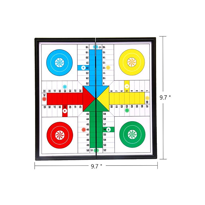 Permainan Papan Magnetik Mudah Alih dengan Set Permainan Ludo Klasik Dadu dan Kepingan
