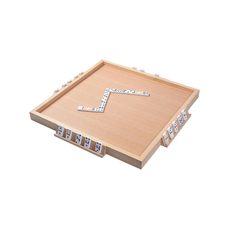 Papan Aksesori Permainan Kayu Susun Letak Khusus Domino dengan Dulang Mudah Alih