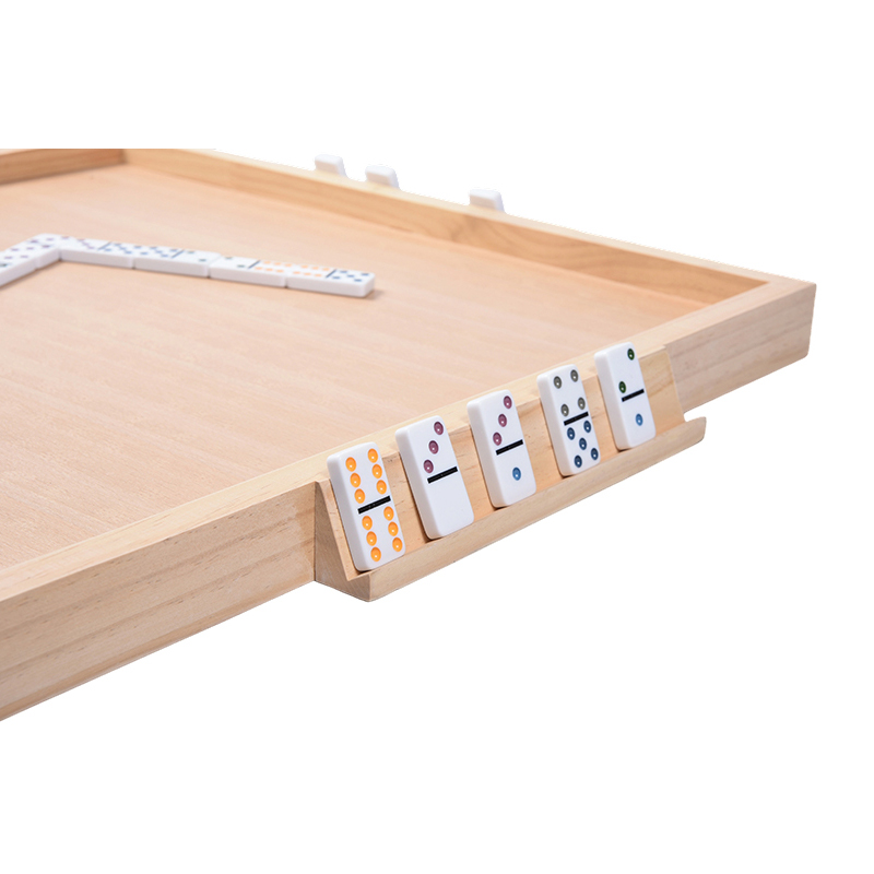Papan Aksesori Permainan Kayu Susun Letak Khusus Domino dengan Dulang Mudah Alih