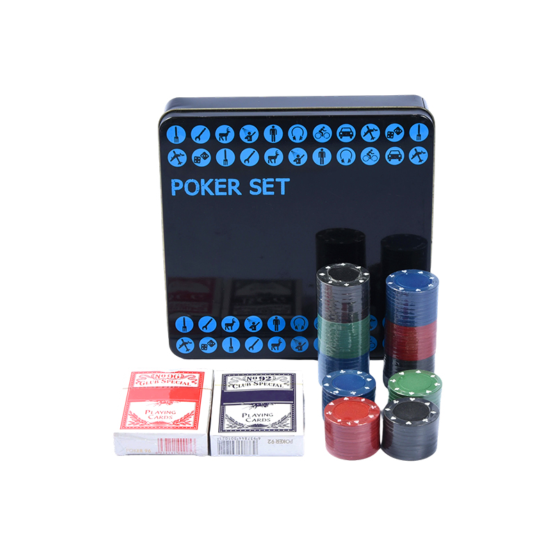 Set Poker Hitam dalam Tin Logam – Lengkap dengan Cip, Kad dan Aksesori