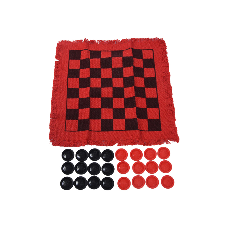 Set Permainan Checkers Klasik dengan Papan Berjumbai