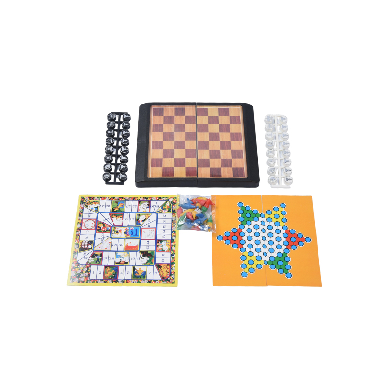 Set Permainan Papan Magnetik 6-dalam-1 Sarung Mudah Alih