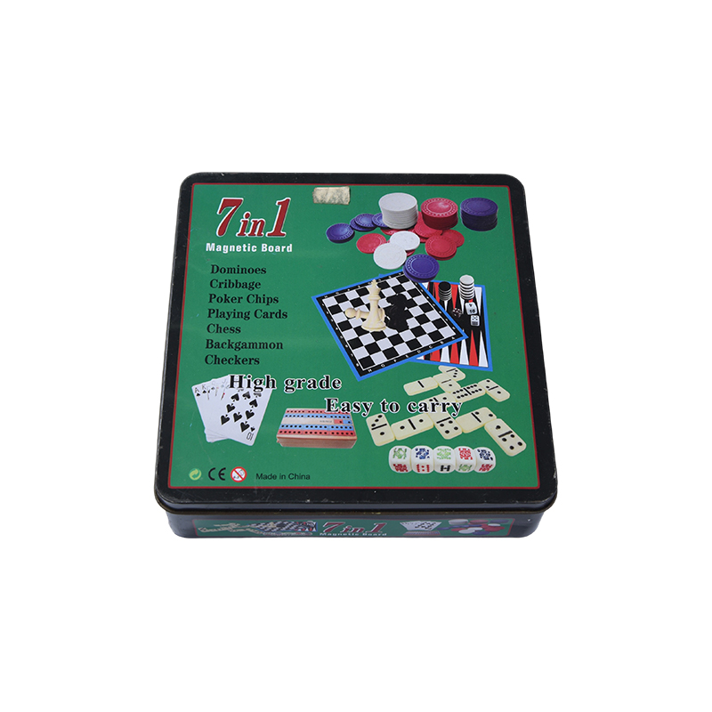 Sarung Timah Logam Set Permainan Papan Magnet 7-dalam-1