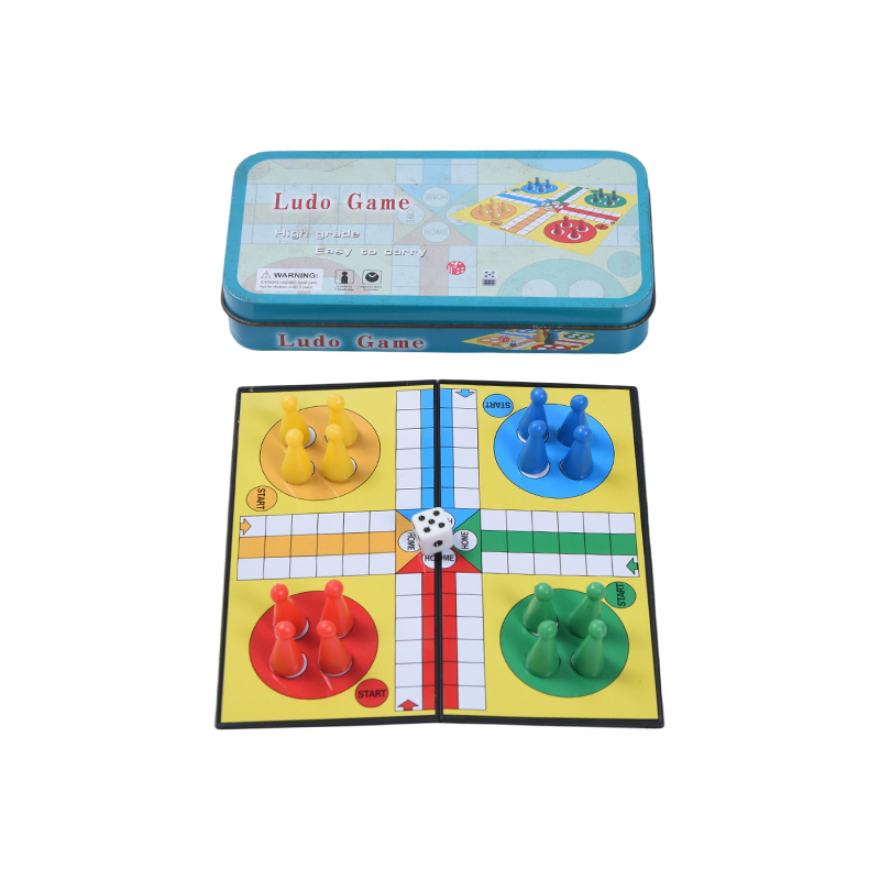 Set Permainan Ludo Mudah Alih Kes Tin Logam