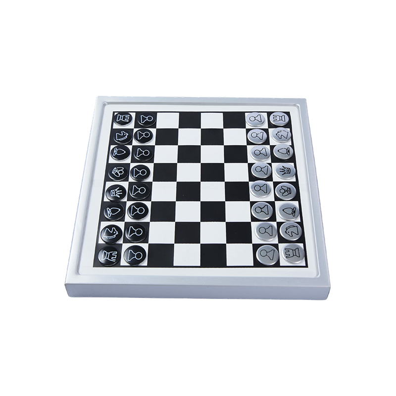 Set Catur Magnet Boleh Lekap di Dinding Edisi Bingkai Putih Moden