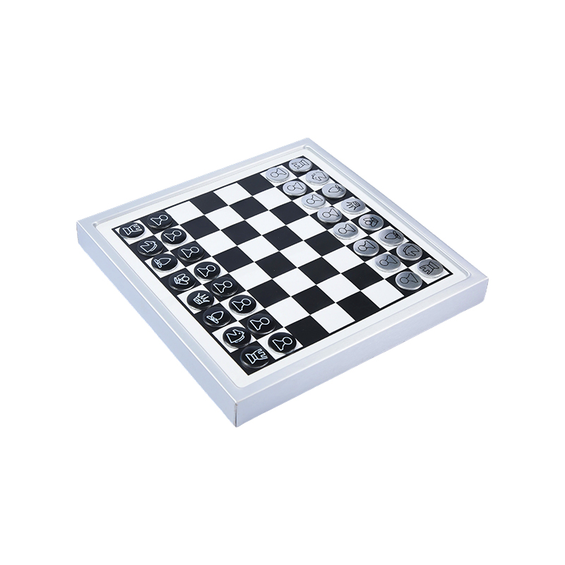 Set Catur Magnet Boleh Lekap di Dinding Edisi Bingkai Putih Moden