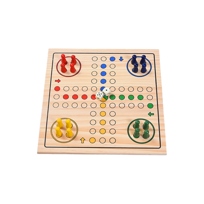 Permainan Papan Kayu LUDO Klasik Edisi Hiburan Keluarga