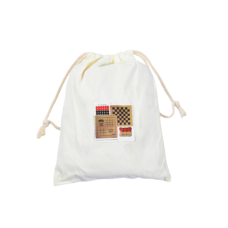 Permainan Checkers Klasik Set Mudah Alih dan Mudah dengan Beg Serut