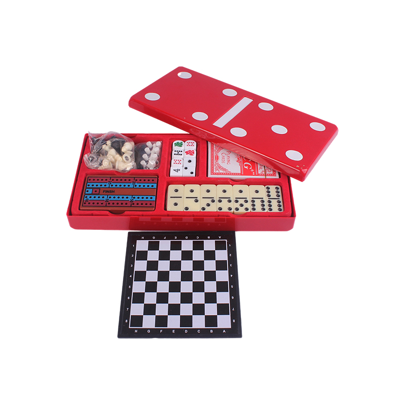 Edisi Polka-Dot Merah - Set Kombo Domino & Cribbage Klasik