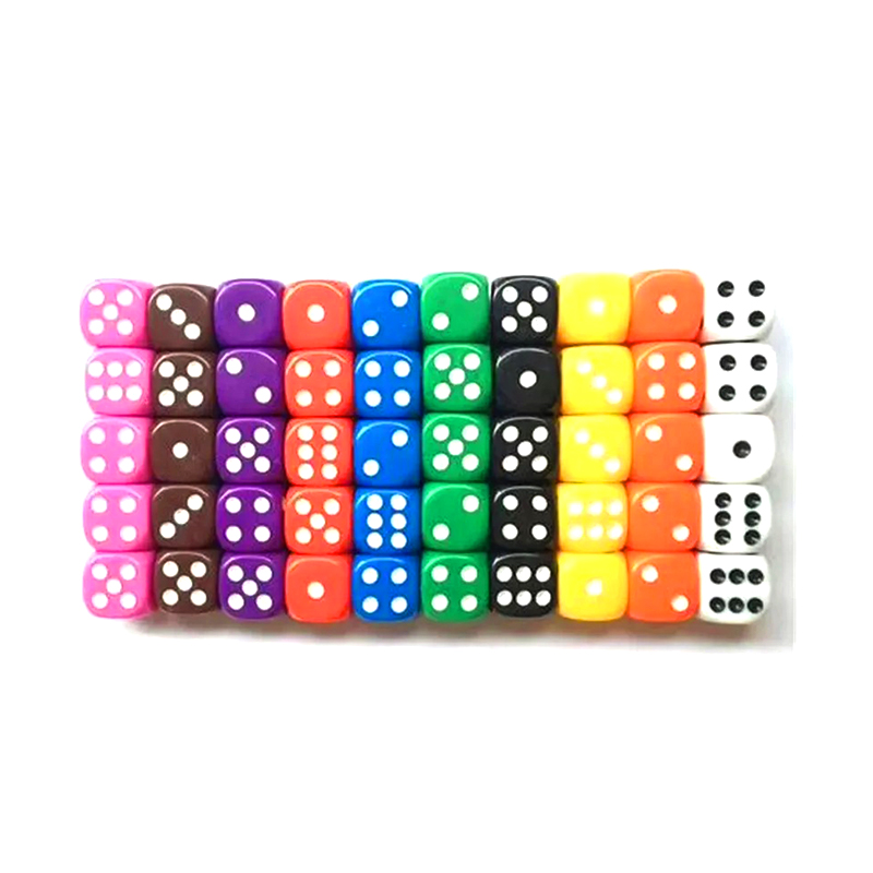 100 Keping dalam 10 Warna Cerah Set Dadu Beraneka Warna