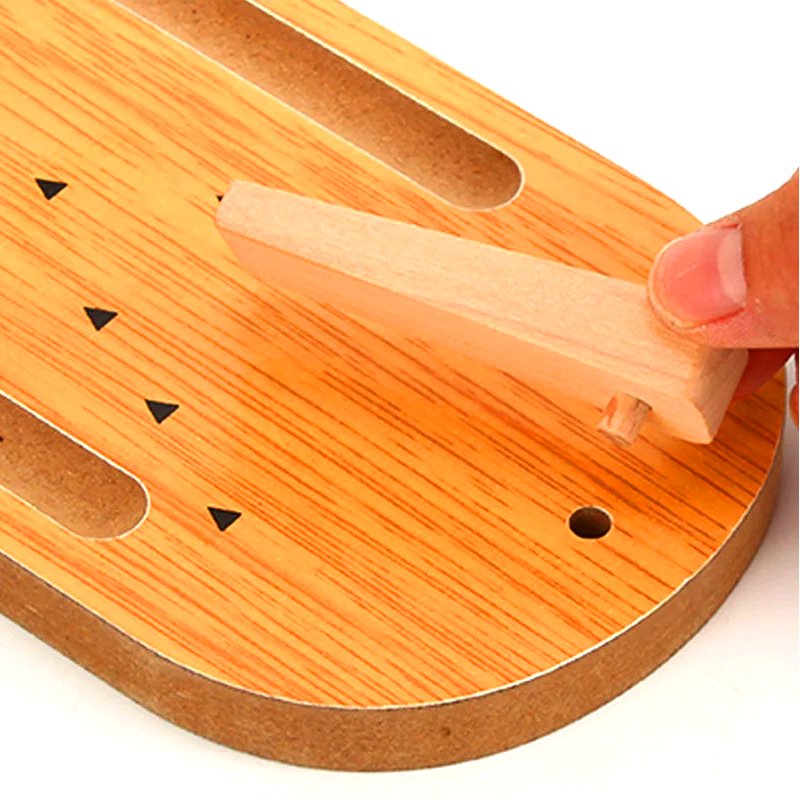 Set Kayu Padat dengan Bola Keluli dan Pin Permainan Boling Desktop Mini