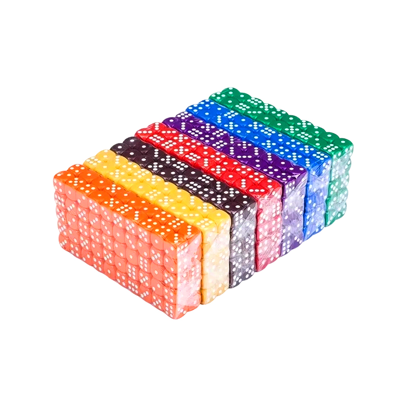 100 Keping dalam 10 Warna Cerah Set Dadu Beraneka Warna