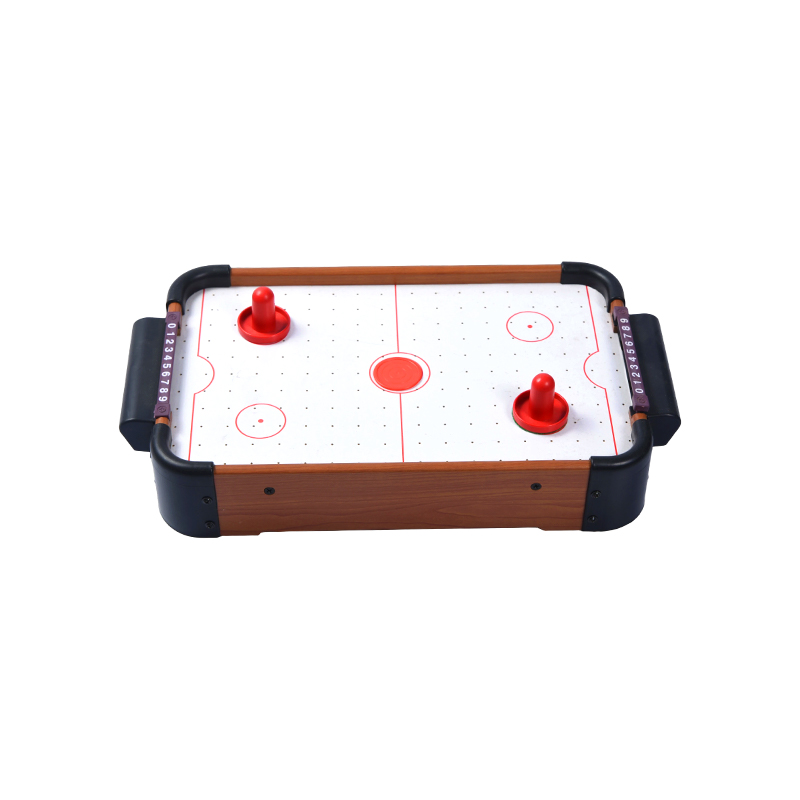 Permainan Mini Desktop dengan Pucks Merah dan Penjejak Skor Meja Hoki Udara Kayu Kompak
