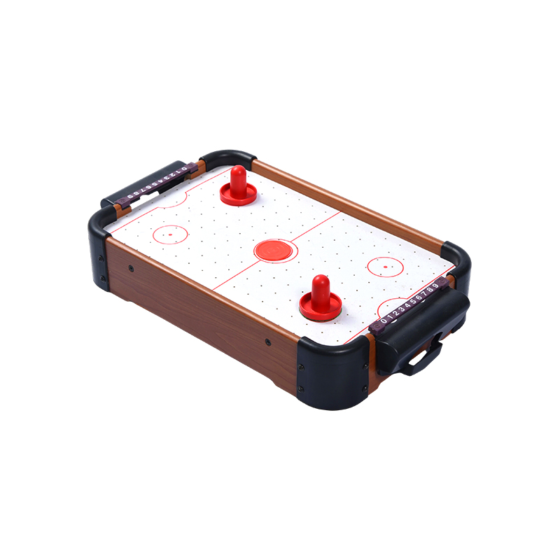 Permainan Mini Desktop dengan Pucks Merah dan Penjejak Skor Meja Hoki Udara Kayu Kompak
