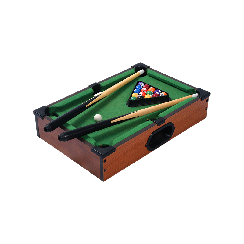 Meja Pool Desktop Mini - Set Biliard Padat dengan Rak Segi Tiga, Kiu dan Bola
