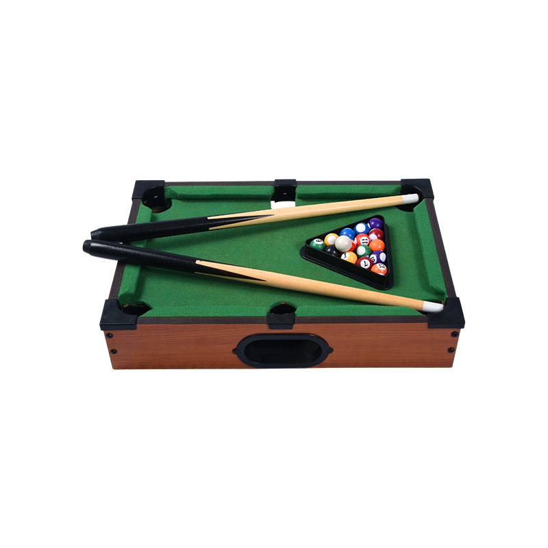Set Biliard Padat dengan Kiu, Bola dan Rak Segitiga Mini Desktop Pool Table