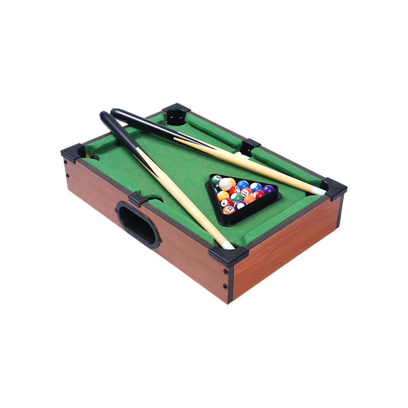Set Biliard Padat dengan Kiu, Bola dan Rak Segitiga Mini Desktop Pool Table