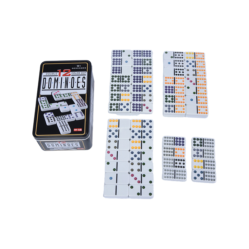 Stand Paparan Kayu - Set Seni Koleksi Set Domino Berwarna-warni dengan